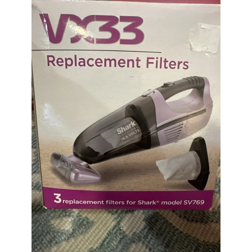 3 Shark VX33 Replacement Vacuum‎ Filters SV769 Cordless Hand Vacuums Part XF769